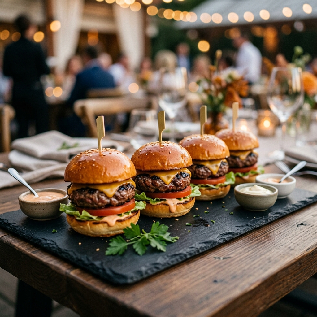 Mini Burger Gourmet con salsa especial — Q'Rico Eventos