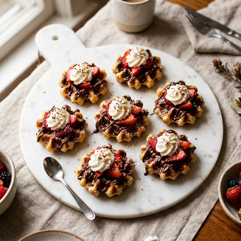 Mini Gofres artesanales con toppings — Q'Rico Eventos